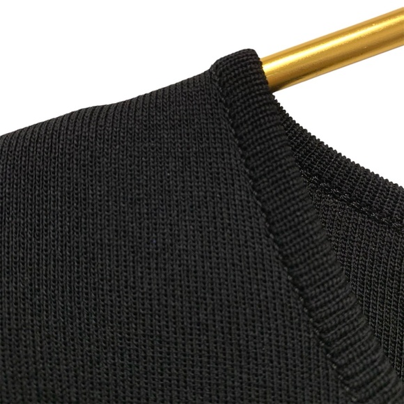 Exclusively Misook Short Sleeve Midi Dress Size Large Black Acrylic Stretch Knit - Picture 5 of 10